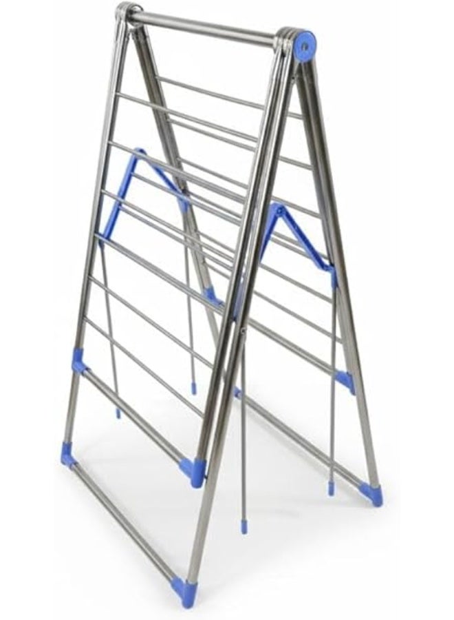 سبيس شوب منشر غسيل فضي قابل للطي من الفولاذ المقاوم للصدأ وموفر للمساحة للاستخدام الداخلي أو الخارجي ألوان متعددة - Image 3