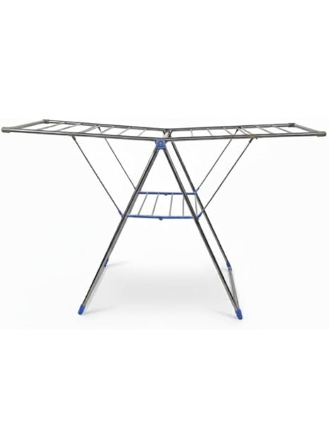 سبيس شوب منشر غسيل فضي قابل للطي من الفولاذ المقاوم للصدأ وموفر للمساحة للاستخدام الداخلي أو الخارجي ألوان متعددة - Image 1