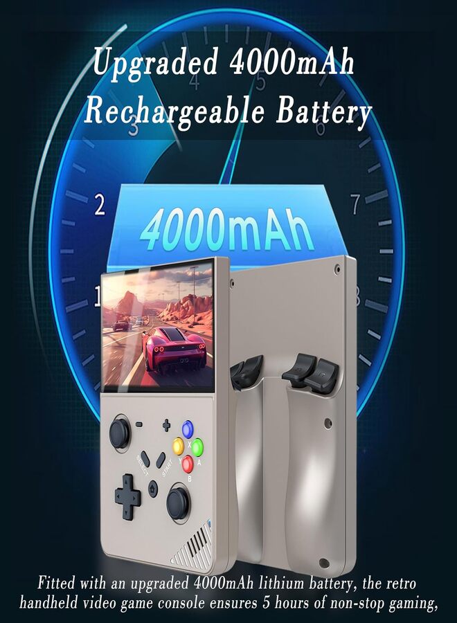 Gravity M18 Retro Handheld Game Console with 4.3" IPS Display, 64G/128G, 20,000+ Preloaded Games, RK3566 Quad-Core, Multi Emulator, USB-C, 4000mAh Battery, Portable for Kids & Adults – Black Transparent - Image 3
