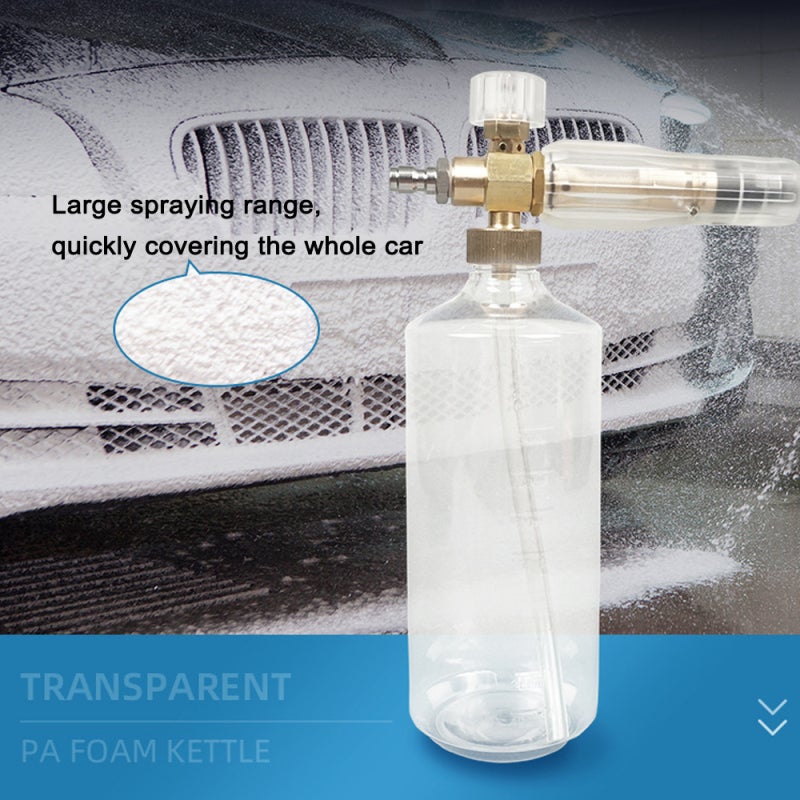 Car Cleaning Foam Washer: 1 Transparent Bottle With Scale, All Copper Corrosion-resistant Head - High-efficiency Dense Foam Producer, Wide Spraying Range for Car Washing Enthusiasts - Image 5