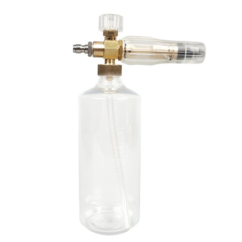 Car Cleaning Foam Washer: 1 Transparent Bottle With Scale, All Copper Corrosion-resistant Head - High-efficiency Dense Foam Producer, Wide Spraying Range for Car Washing Enthusiasts - Image 1