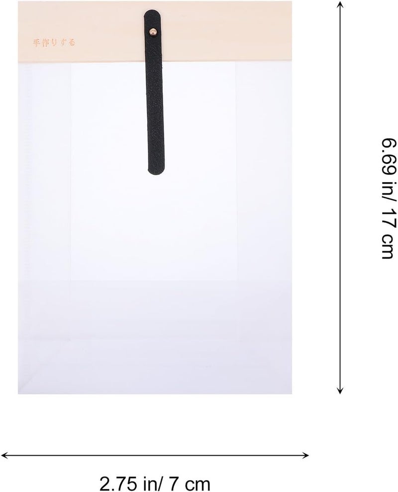 EXHUMKY 5 X 6.7 X 9.4 Inch Thickened Plastic Cookie Treat Packaging Bags 10pcs with Wooden Strip, Frosted Pouch, Copper Buckle, and Black Leather Strap for Bakery and Party Favor Wrapping - Image 2