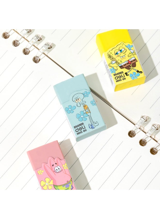 Deli ممحاة مستطيلة الشكل Deli EH01200 PVC باللون الوردي/الأزرق/الأصفر مجموعة 45 قطعة/صندوق عرض – مثالية للمدرسة أو المكتب أو استخدام الامتحانات - Image 5
