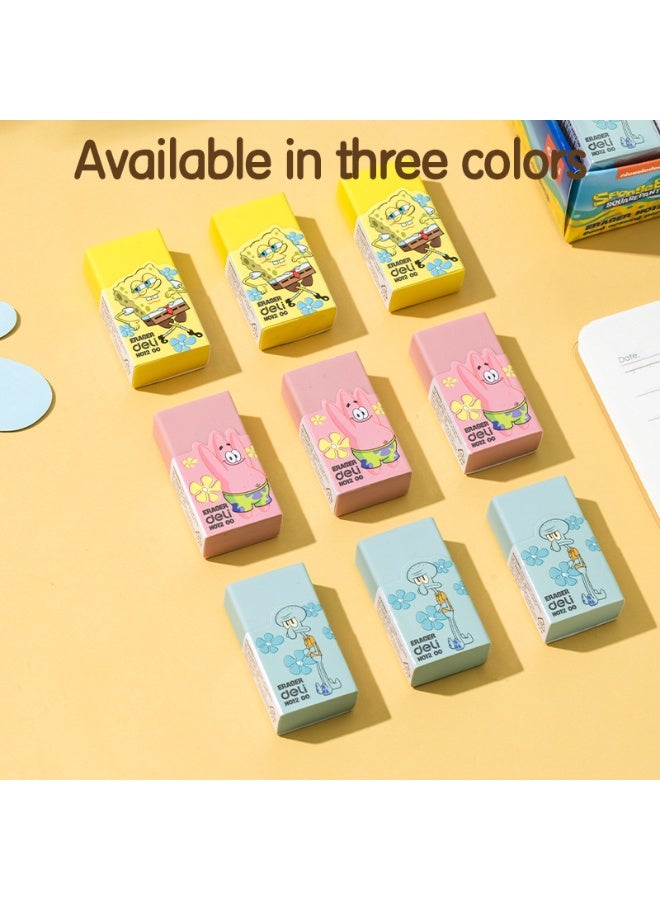 Deli ممحاة مستطيلة الشكل Deli EH01200 PVC باللون الوردي/الأزرق/الأصفر مجموعة 45 قطعة/صندوق عرض – مثالية للمدرسة أو المكتب أو استخدام الامتحانات - Image 2