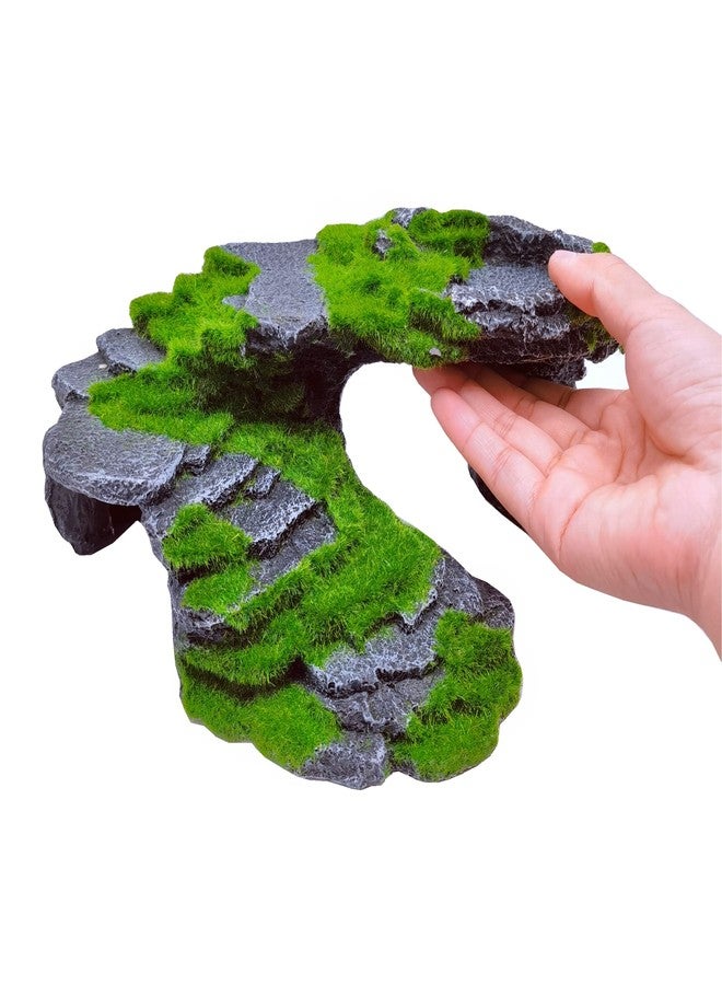 M2cbridge Reptile Hide Resting Step Ledge Cave Hideout Turtle Basking Platform - Great for Reptiles, Amphibians, and Fish (Moss Step Ledge B) - Image 5