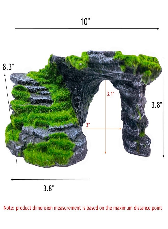 M2cbridge Reptile Hide Resting Step Ledge Cave Hideout Turtle Basking Platform - Great for Reptiles, Amphibians, and Fish (Moss Step Ledge B) - Image 3