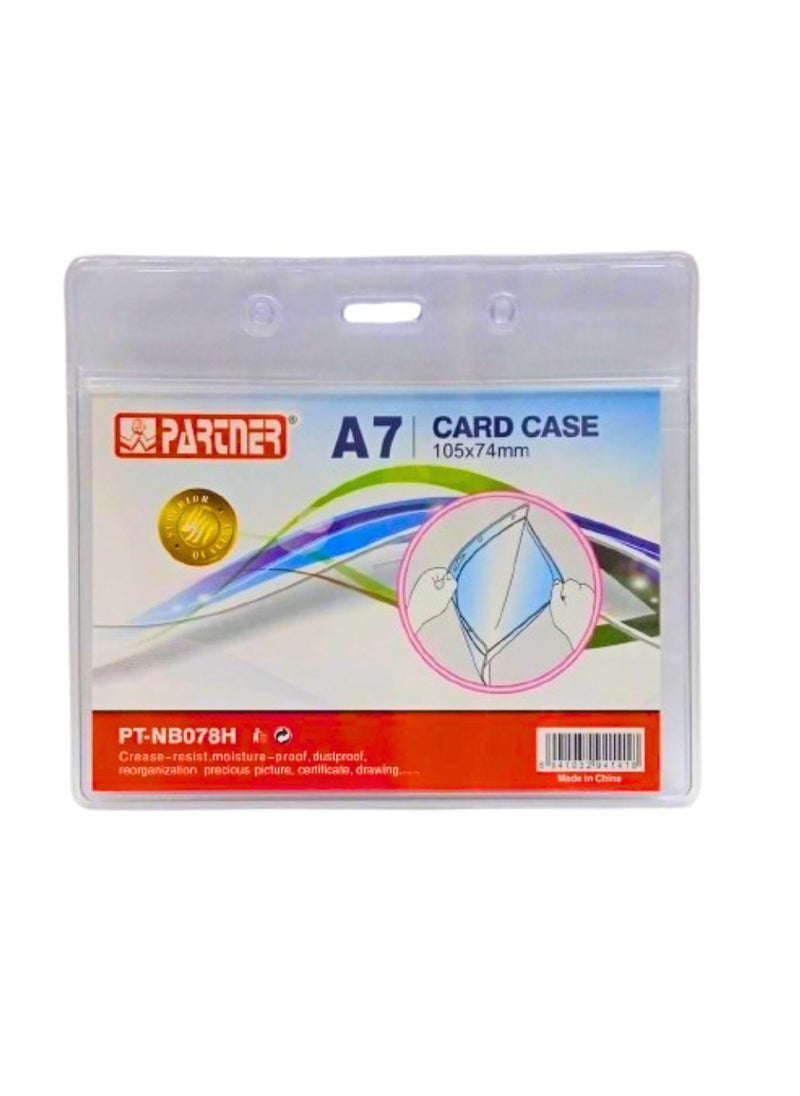 PARTNER ID Card Holders Waterproof Clear Plastic  Perfect for Credit Cards, ID Swipe Cards, Key Cards, and Driver's License  PVC Material (Pack of 10)  - Image 1