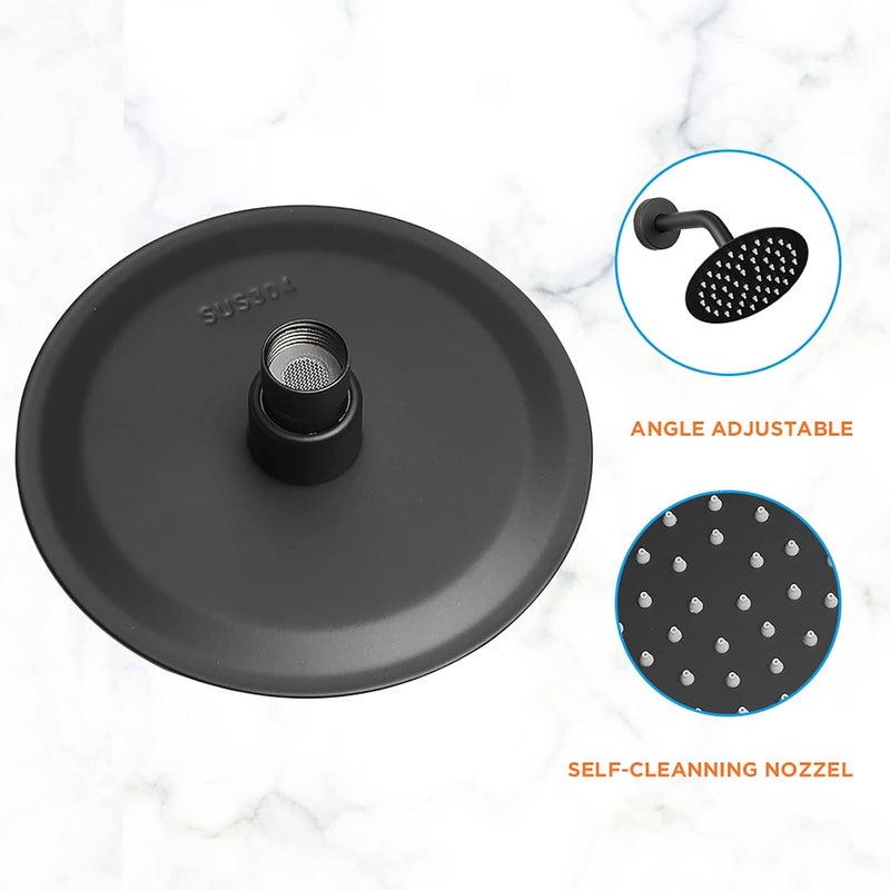 PROMOM Black Shower Head And Faucet Set Complete With Valve Shower Fixtures With 6 Inch High Pressure Rain Shower Head Trim kit Regaderas Para bBaño Modernas - Image 5