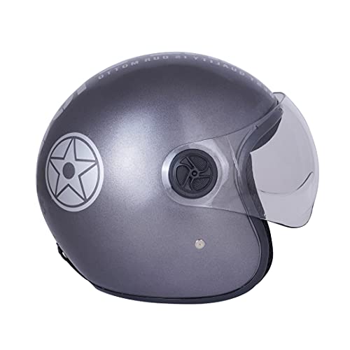 Sage Square Two Wheeler ISI Marked Guardian Cruiser Open face Helmet for Men and Women (Grey Gloosy) - Image 5