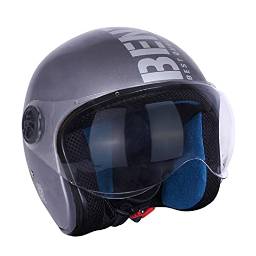 Sage Square Two Wheeler ISI Marked Guardian Cruiser Open face Helmet for Men and Women (Grey Gloosy) - Image 1