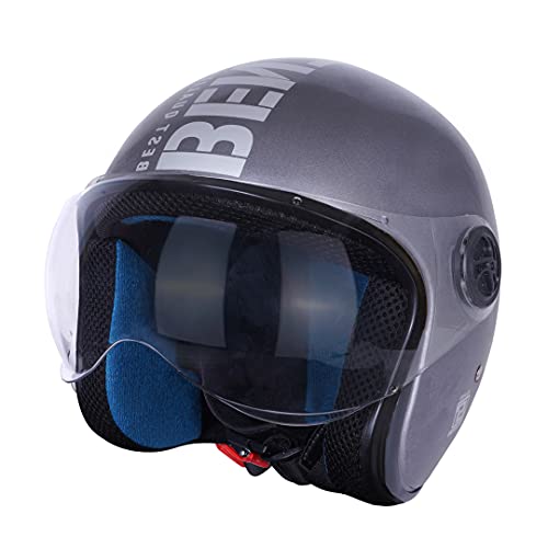 Sage Square Two Wheeler ISI Marked Guardian Cruiser Open face Helmet for Men and Women (Grey Gloosy) - Image 2