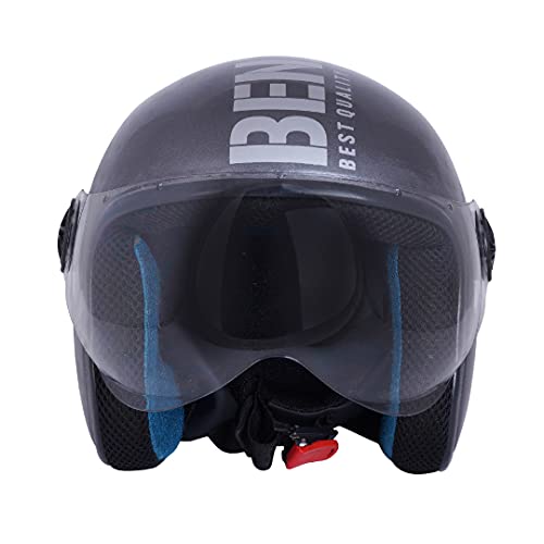Sage Square Two Wheeler ISI Marked Guardian Cruiser Open face Helmet for Men and Women (Grey Gloosy) - Image 3