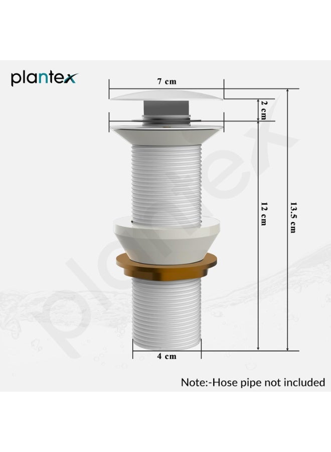 Plantex Pure Brass Waste Coupling 5 Inch/Waste Coupling for Wash Basin/Coupling for Drain Out let System Full Thread (Glossy White - Pack of 1) - Image 2