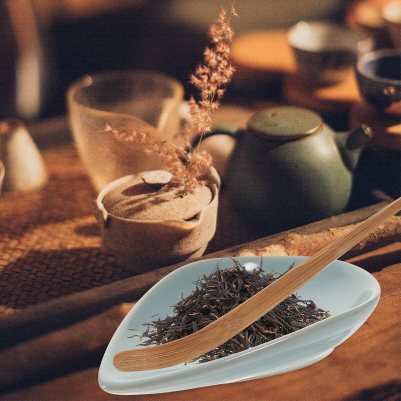 Tea Ceremony Set Ceramic Storage Dish With Metal Scoop Color As Shown - Image 3