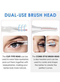 Heated Eyelash Curler, 2 In 1 Clip USB Women'S Electric Eyelash Curler Three Gears Temperature Control Eyelash Curler Suitable for Extensions Three-Dimensional Natural Curl Eyelash Brush (White) - pzsku/Z81774C89968F9842F2F4Z/45/_/1706669957/07c86e8f-48be-4df9-8b5b-4f06424d76ad