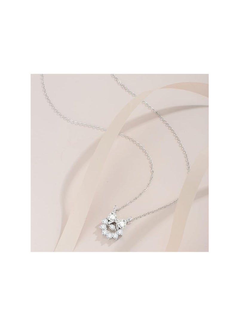 Silver Girly Wreath Necklace, Showing Elegance. Round Pendant, Suitable For Mother'S Day, Girls Gifts And Any Special Occasions. - Image 2