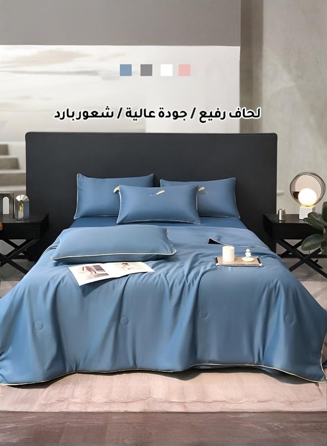 Luxurious 4-Piece Summer Bed Set with Elegant Lace | Washable & Temperature Regulating - Image 2