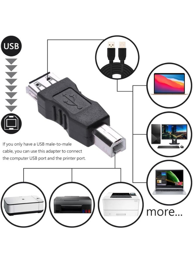 USB 2.0 Print Adapter, 2 Pack Type A Female to B Printer Male Connector Converter Plug Compatible for Printer Fax Machine Hard Drive - Image 5