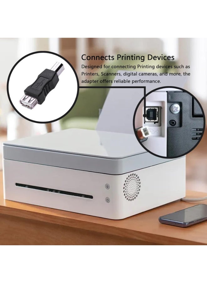 USB 2.0 Print Adapter, 2 Pack Type A Female to B Printer Male Connector Converter Plug Compatible for Printer Fax Machine Hard Drive - Image 4