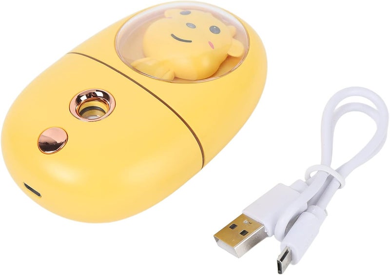 مرطب كينسو بوجه حيوان لطيف، قابل للشحن عبر USB، بخاخ رذاذ الوجه والعين الصغير للاستخدام المنزلي، 35 مل، 500 مللي أمبير، للعائلة والأصدقاء (أصفر) - Image 1
