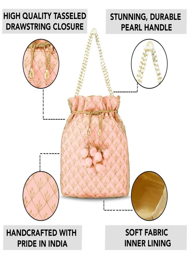 Aheli Indian Potli Bags Gift for Women Evening Bag Clutch Ethnic Bride Purse with Drawstring Mothers Day Gifts for Mom - Image 2