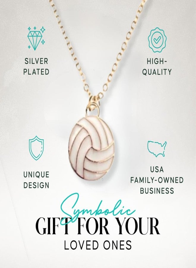 Sportybella Volleyball Necklace for Players, Coaches & Teams - Gold & Silver Pendant, Jewelry Gift for End of Season, Graduation & Accessories - Image 2