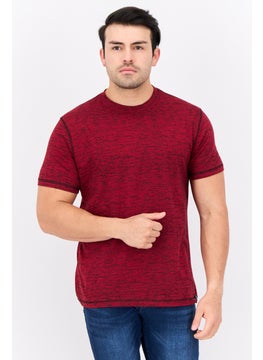 Men Crew Neck Short Sleeve Heather T-Shirt, Red