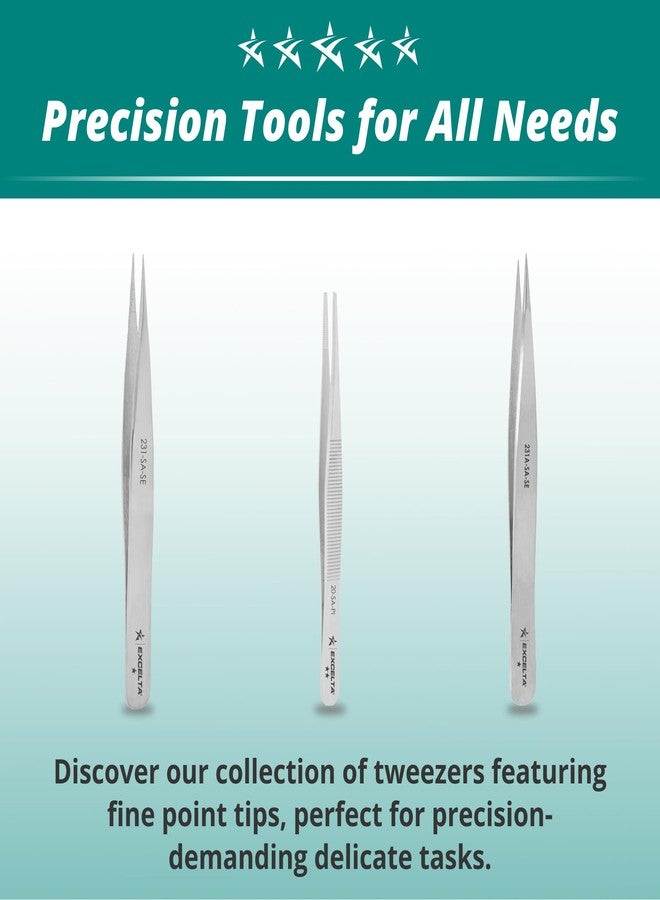 إكسلتا ملقط إكسيلتا من الفولاذ المقاوم للصدأ، مستقيم، مضاد للمغناطيس، أطراف مسننة لقبضة مُحسّنة، مثالي للتجميع العام، طول 4.75 بوصة، أساسي - Image 5