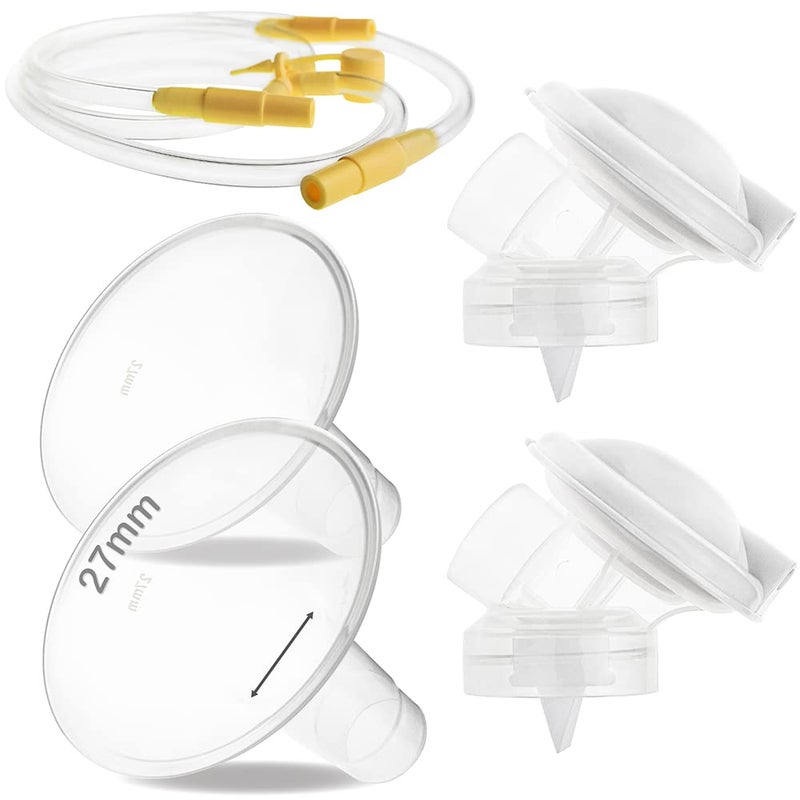 NENESUPPLY Pump Parts with 27mm Flanges Compatible with Medela Pump in Style Maxflow Breastpump and Personalfit Flex. Incl. Flange Membrane Connector Tubing Valve. Not Original Medela Pump Parts - Image 1