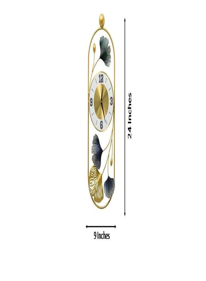 FUNTEREST Decorative Metal Hanging Clock for Living Room Stylish Latest Vintage Analog Wall Clock for Home Non-Ticking Antique Large Wall Clock for Bedroom,Office,Hall,Drawing Room (Clock - 3) - Image 3