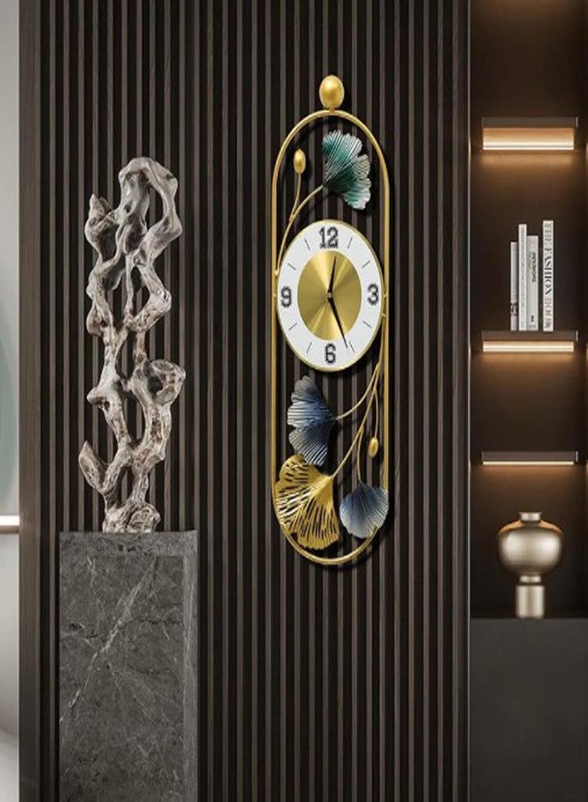 FUNTEREST Decorative Metal Hanging Clock for Living Room Stylish Latest Vintage Analog Wall Clock for Home Non-Ticking Antique Large Wall Clock for Bedroom,Office,Hall,Drawing Room (Clock - 3) - Image 2