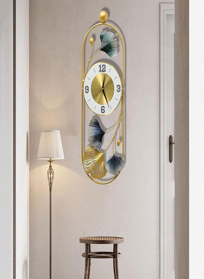 FUNTEREST Decorative Metal Hanging Clock for Living Room Stylish Latest Vintage Analog Wall Clock for Home Non-Ticking Antique Large Wall Clock for Bedroom,Office,Hall,Drawing Room (Clock - 3) - Image 1