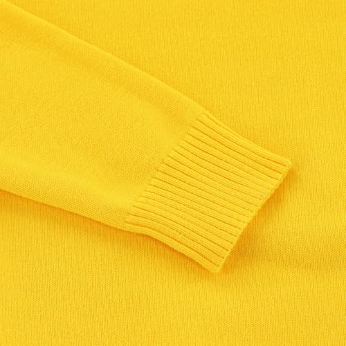 GLEAMING GRAIN Kids Turtleneck Sweaters Pullover Kids Toddler Long Sleeve Lapel Sweater Cotton Boys and Girls 3-8 Years Yellow - Image 3