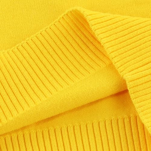 GLEAMING GRAIN Kids Turtleneck Sweaters Pullover Kids Toddler Long Sleeve Lapel Sweater Cotton Boys and Girls 3-8 Years Yellow - Image 5