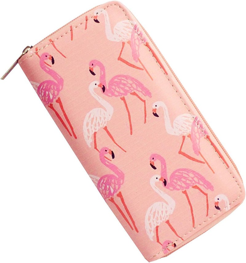 Timlee Cute Flamingo Wallets Long Purse For Girls Women Unicorn Zipper Wallet Christmas Gift(Flamingo Pink) - Image 1