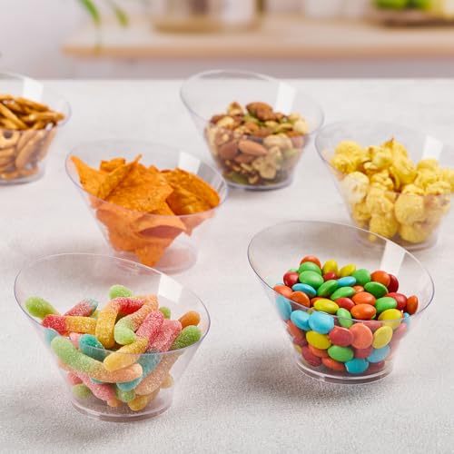 Qeirudu 20 Pack 6 oz Angled Plastic Bowls, Small Candy Bowls Disposable Serving Bowls for Dessert, Appetizer, Fruit, Ice Cream, Snack - Image 5