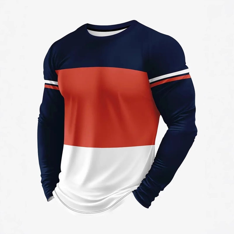 Fashion Personality Long-Sleeved T-Shirt Men'S Casual Handsome Design T-Shirt Me006 - Image 5