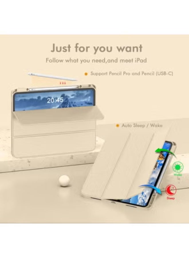 جاجيك iPad Air 13" Case (M2 2024) with Pencil Holder | Smart Magnetic Cover Supports Pencil Pro & USB-C Pencil | Auto Wake/Sleep, Touch ID Compatible, Slim Protective Stand Case - Image 3