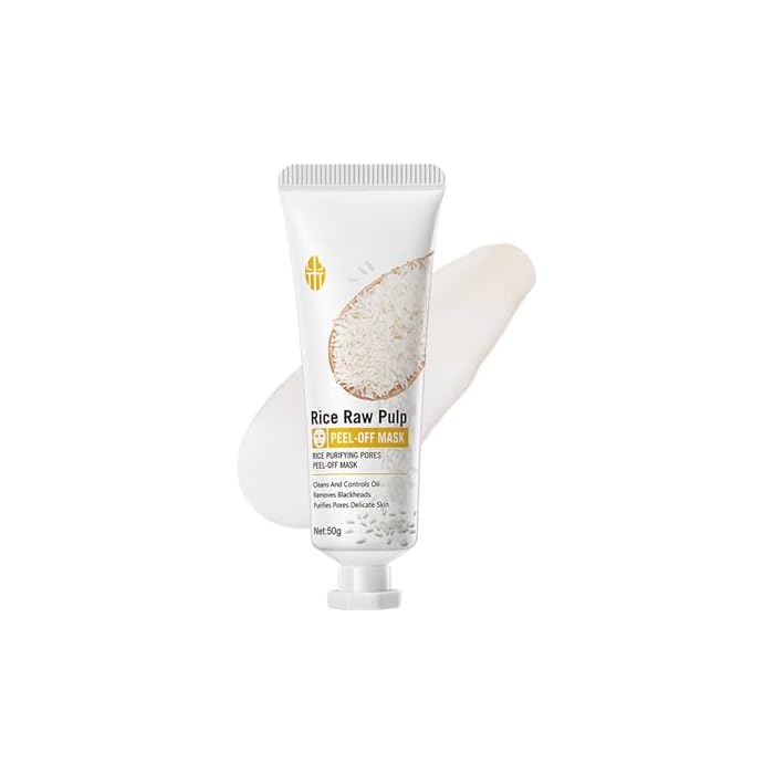 Rice Raw Pulp Peel-Off Mask, Purifying Pores Peel-Off Mask, Deeply Clean & Controls Oil, Removes Blackheads, Purifies Pores Delicate Facial Skin, Hydrolyzed Rice Extract, 1.76 oz.