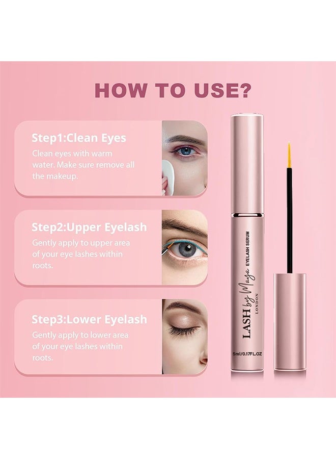 LASH BY MAYA Eyelash Serum 5ml, Lash Growth Serum for Fuller, Thicker & Stronger Lashes and Eyebrows, Irritation-Free Formula, Lash Boost for Longer Lashes - Image 5