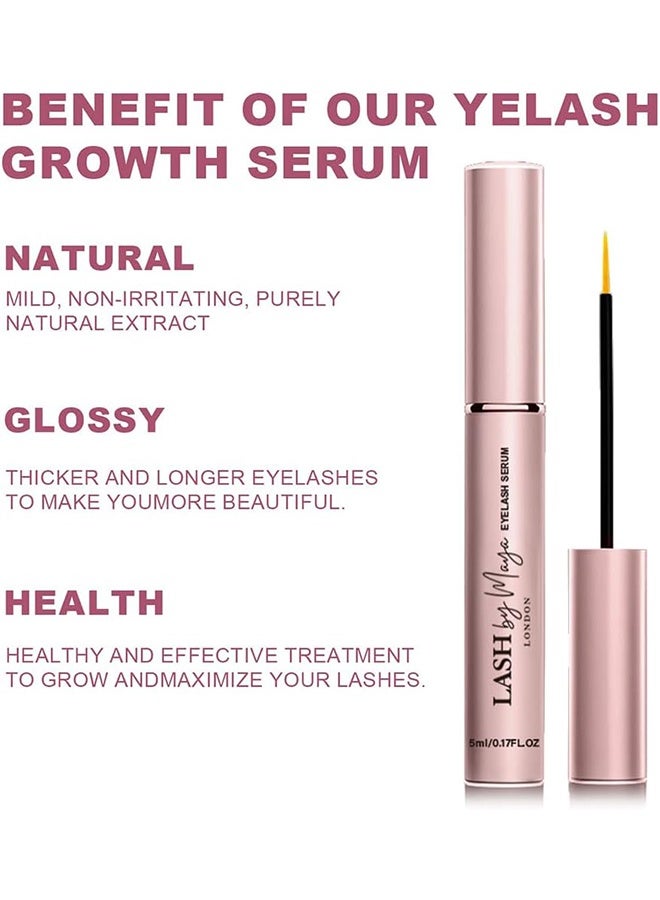 LASH BY MAYA Eyelash Serum 5ml, Lash Growth Serum for Fuller, Thicker & Stronger Lashes and Eyebrows, Irritation-Free Formula, Lash Boost for Longer Lashes - Image 3