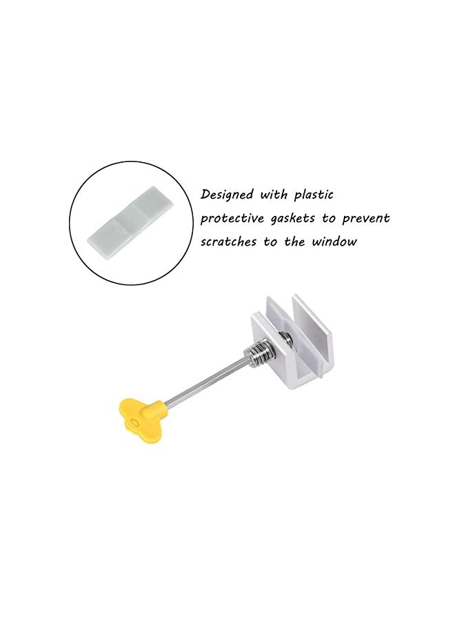 ANPHSIN 6Pcs Adjustable Sliding Window Locks - Aluminum Alloy Window Locks Security Child Safety Locks Door Frame Security Lock with Keys and Protective Gaskets  - Image 5