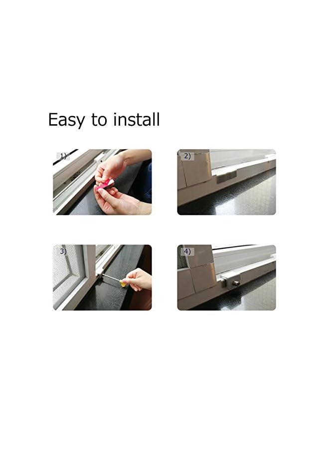 ANPHSIN 6Pcs Adjustable Sliding Window Locks - Aluminum Alloy Window Locks Security Child Safety Locks Door Frame Security Lock with Keys and Protective Gaskets  - Image 3