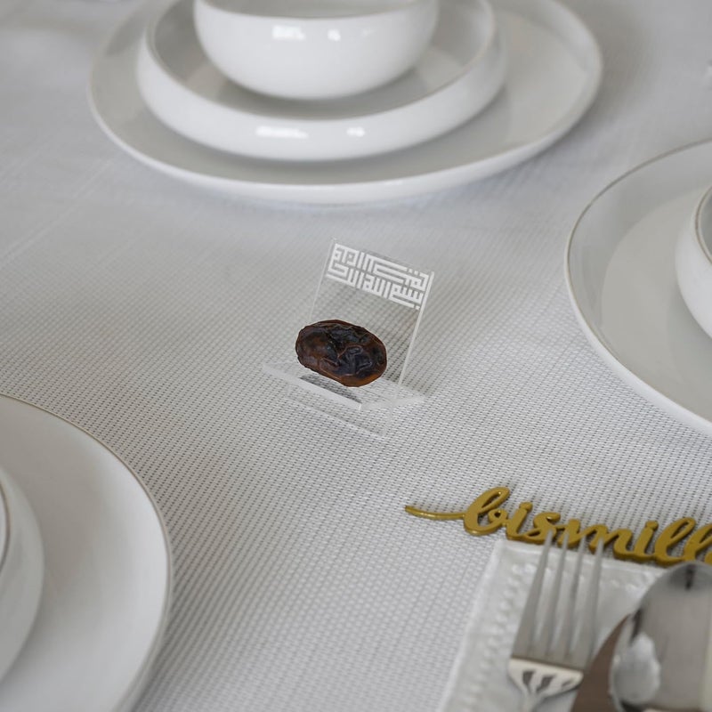 ARS® Ramadan Date Holder with Bismillah Islamic Calligraphy - Transparent Acrylic Iftar Table Decoration - Image 5
