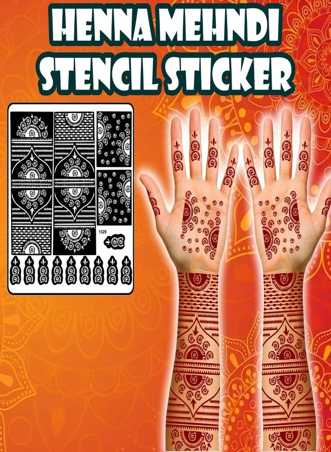 ORDERSHOCK Full Back Hand Bridal Mehndi Stencil Sticker for Brides and Bridesmaids - Image 3