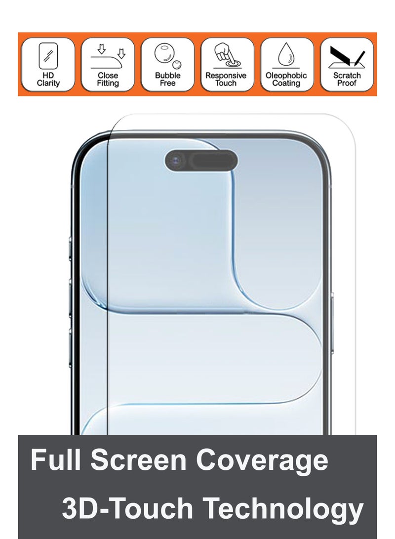 MUDISO For Apple iPhone 17 Air - Combo Pack - Tempered Glass Screen Protector - Delicate Touch , Higher Transparency , Easy to Install ,Anti-scratch and Bubble-free Screen Protector Compatible With Apple iPhone 17 Air - Clear - Image 4