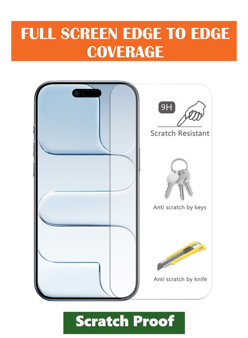 MUDISO For Apple iPhone 17 Air - Combo Pack - Tempered Glass Screen Protector - Delicate Touch , Higher Transparency , Easy to Install ,Anti-scratch and Bubble-free Screen Protector Compatible With Apple iPhone 17 Air - Clear - Image 2