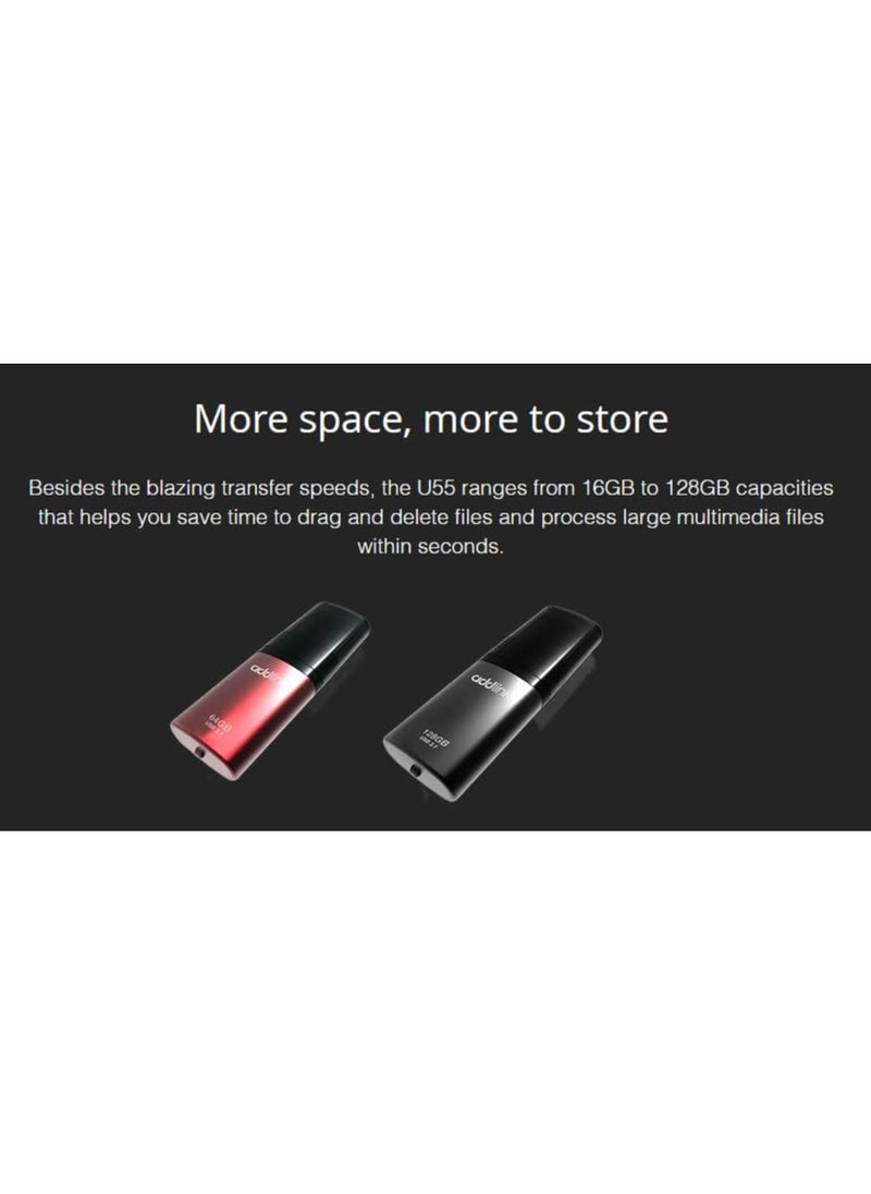 addlink 128GB USB Flash Drive 3.1 U55 Gen 1 Super Fast Pendrive with Aluminium Body - High Speed Jump Drive Memory Stick  - Image 4