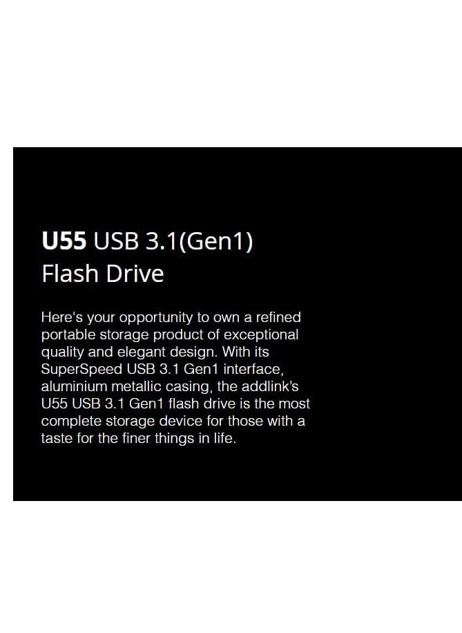 addlink 128GB USB Flash Drive 3.1 U55 Gen 1 Super Fast Pendrive with Aluminium Body - High Speed Jump Drive Memory Stick  - Image 5