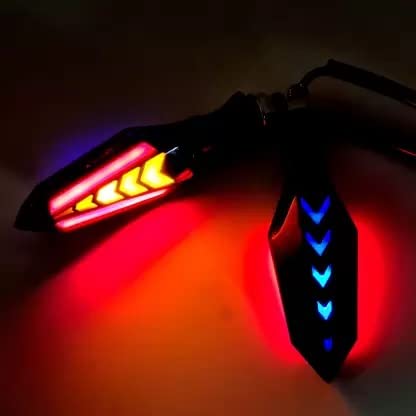 Autozap LED Running Light DRL Bike Turn Signal Indicator Lamp Universal for Motorbikes -(Pack of 2) (Yellow-Red-Blue) - Image 2
